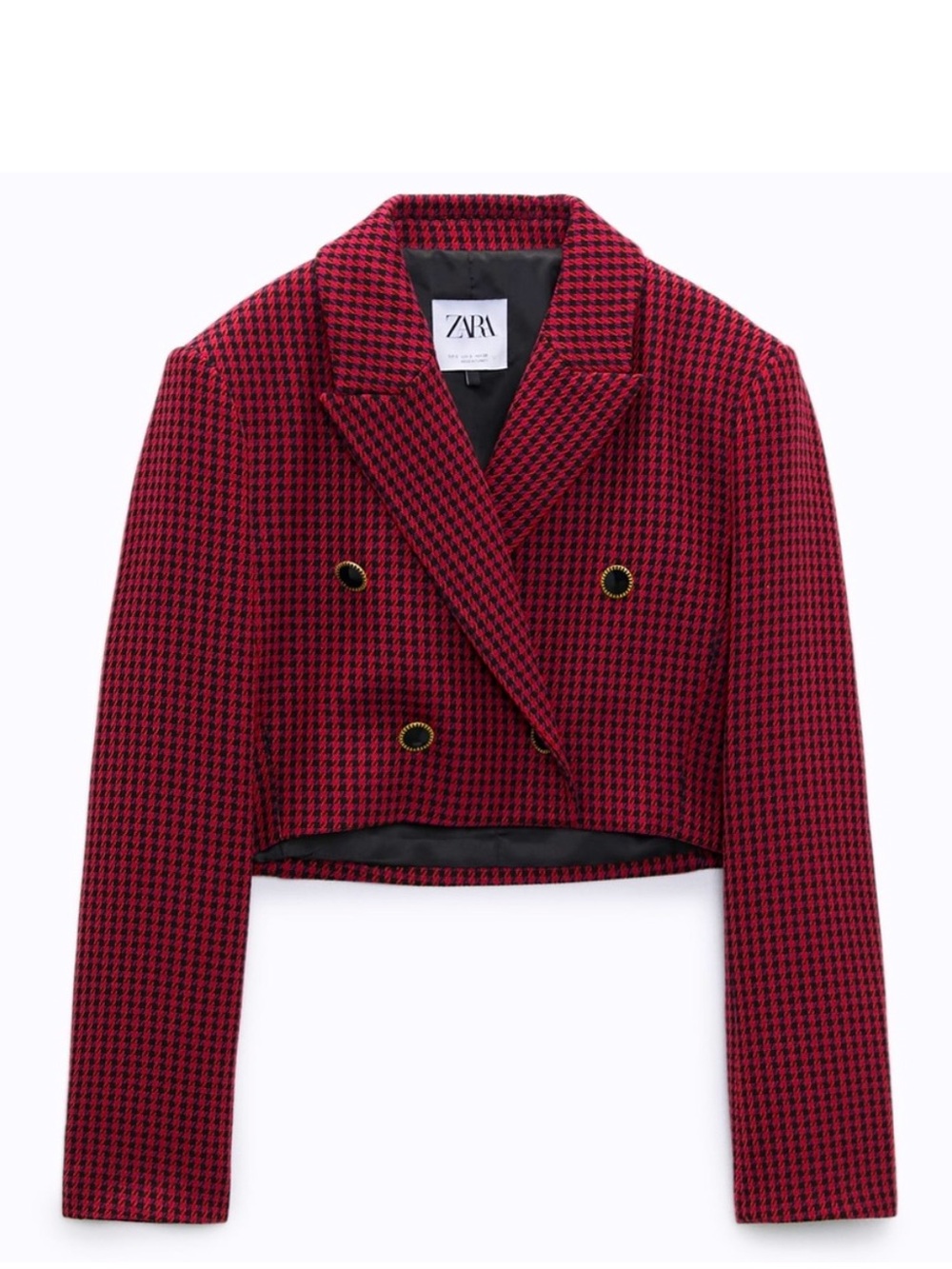 Zara Houndstooth Cropped Blazer Size M